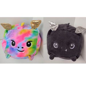 Mood Change Dragon Plush Reversible Flip Moosh Moosh Emery Flip'ems Squared, 4"